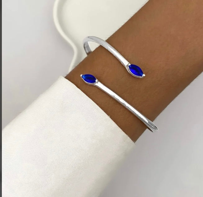 Bracelete zircônia azul